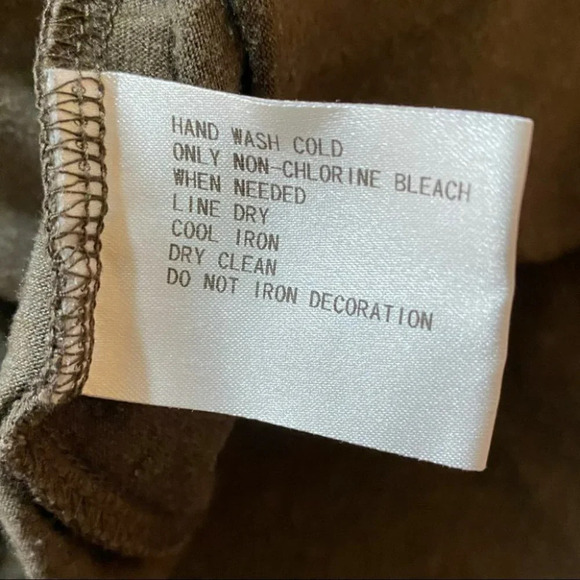 Uniqlo XS‎ brown long sleeve velvet trim dress - Picture 8 of 8